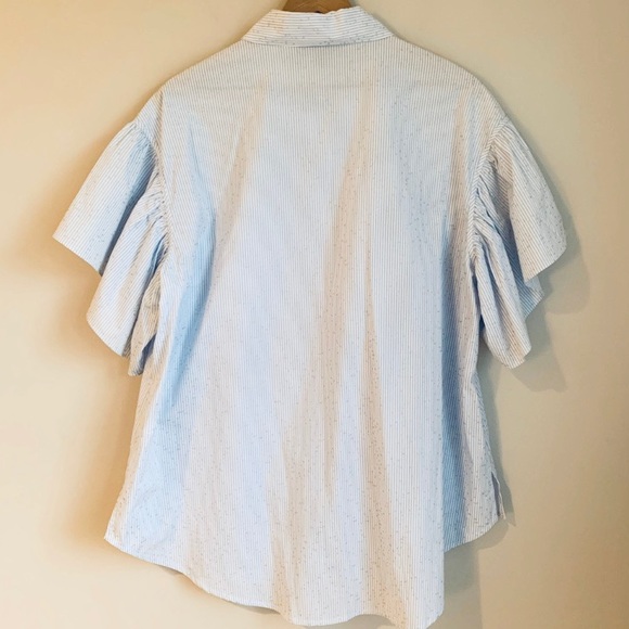 Lane Bryant Striped Sparkle Button Down - Picture 2 of 8